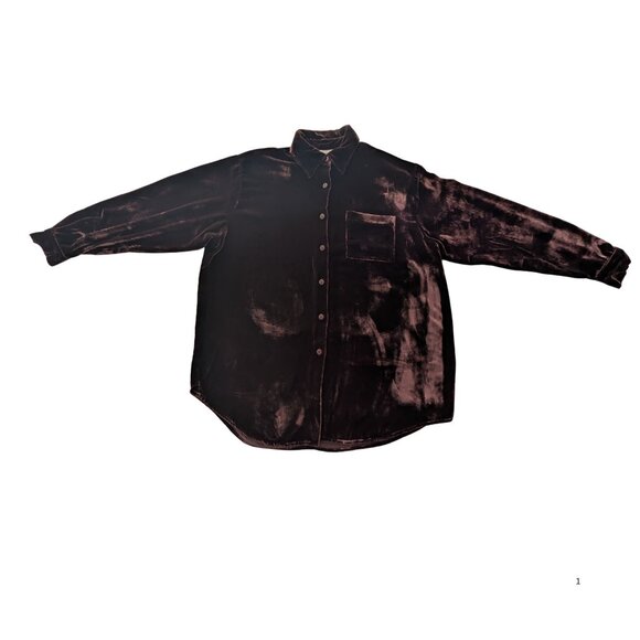 JONES & CO Velvet Button-Down Shirt – Size M (EUC) - Picture 2 of 4